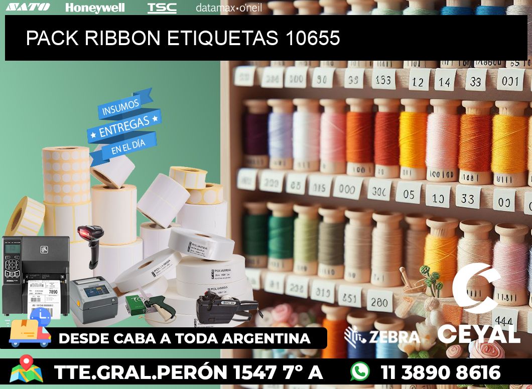 PACK RIBBON ETIQUETAS 10655