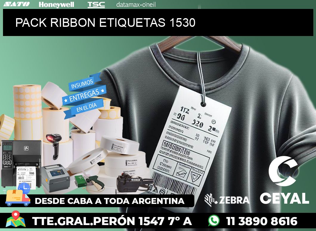 PACK RIBBON ETIQUETAS 1530