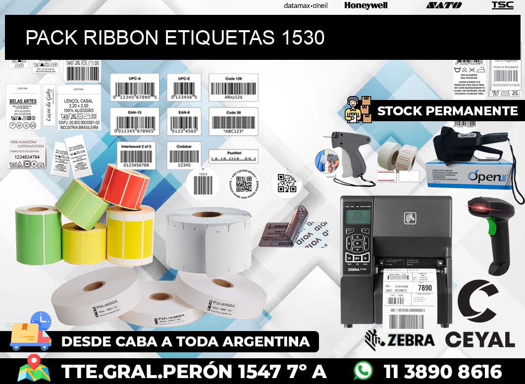 PACK RIBBON ETIQUETAS 1530