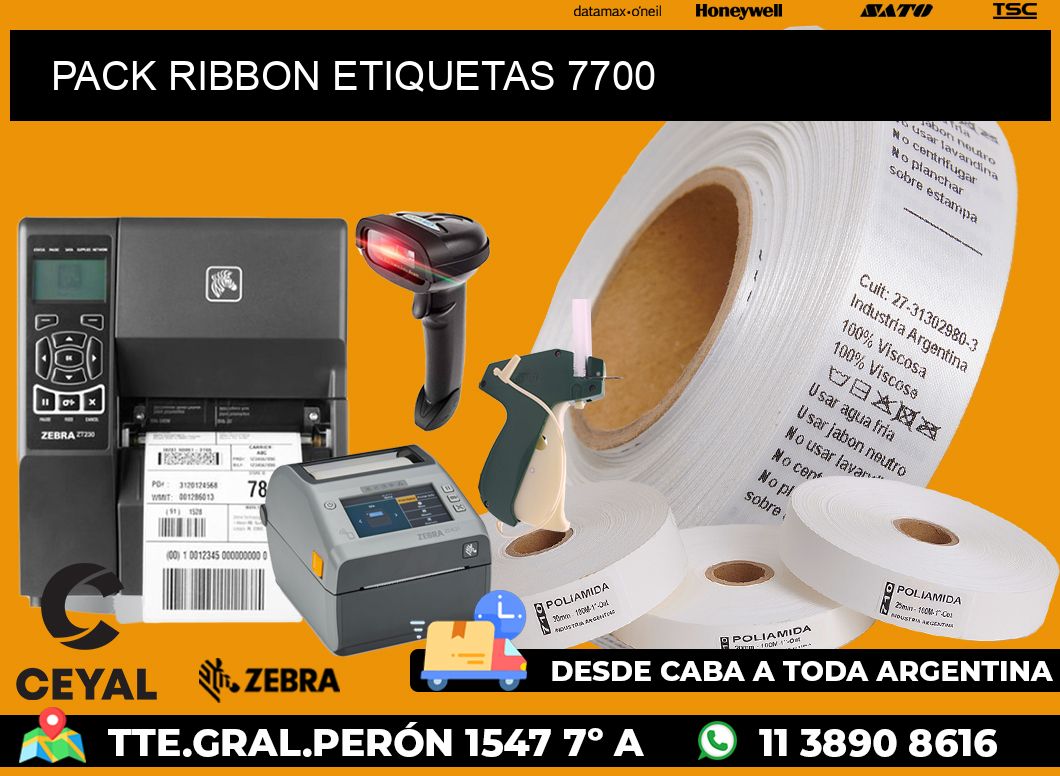 PACK RIBBON ETIQUETAS 7700