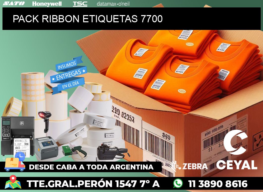 PACK RIBBON ETIQUETAS 7700