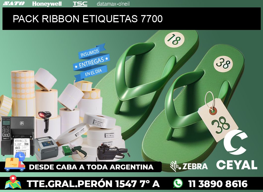 PACK RIBBON ETIQUETAS 7700