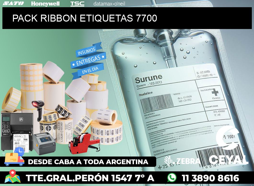 PACK RIBBON ETIQUETAS 7700