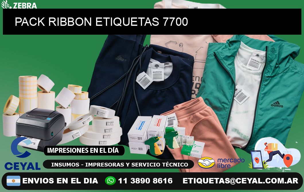 PACK RIBBON ETIQUETAS 7700