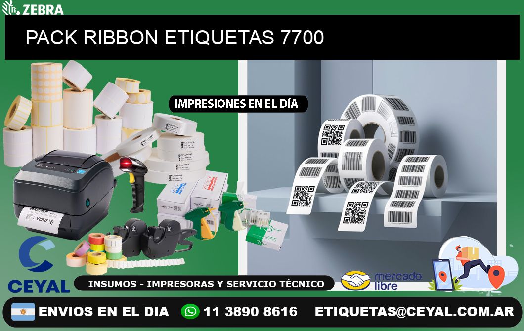 PACK RIBBON ETIQUETAS 7700