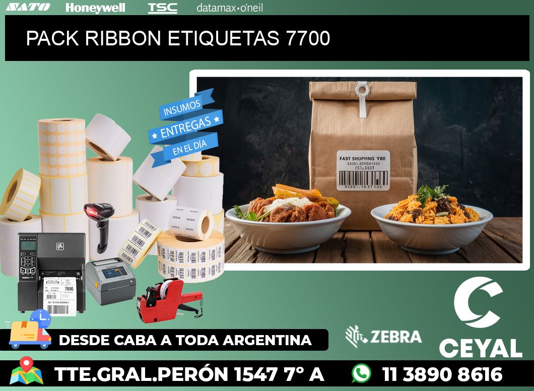 PACK RIBBON ETIQUETAS 7700