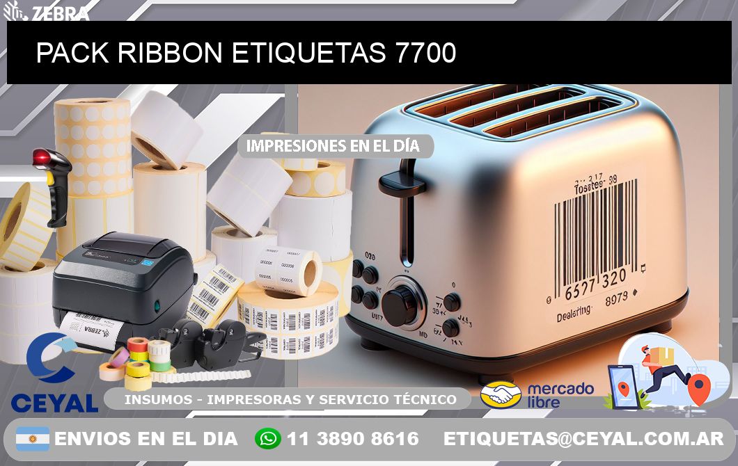 PACK RIBBON ETIQUETAS 7700