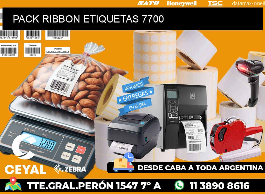 PACK RIBBON ETIQUETAS 7700