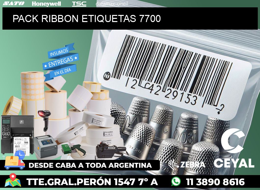 PACK RIBBON ETIQUETAS 7700