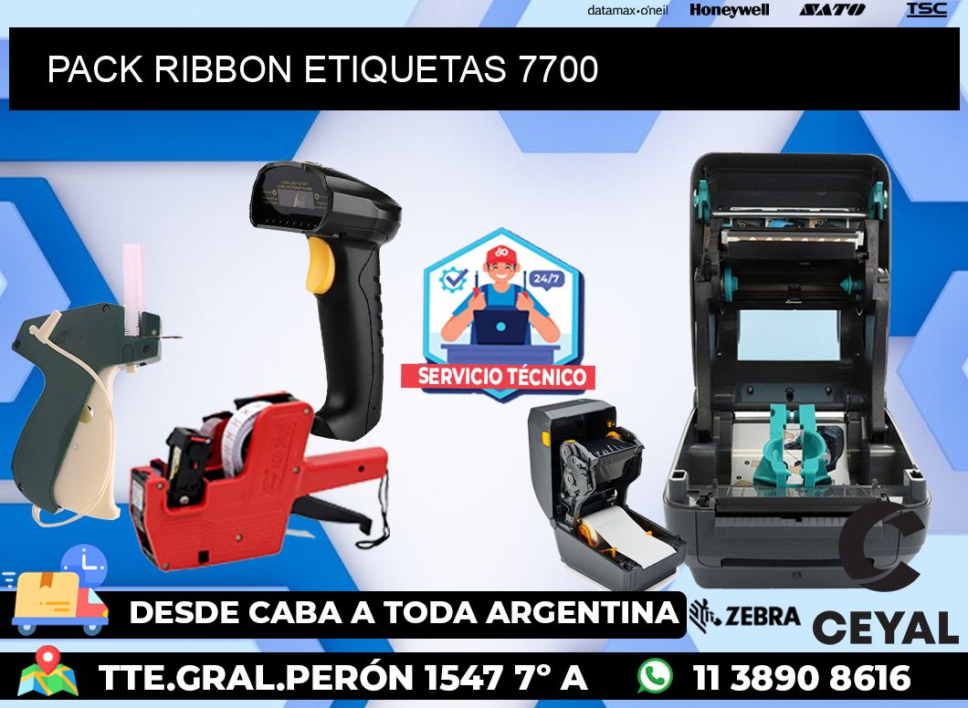 PACK RIBBON ETIQUETAS 7700