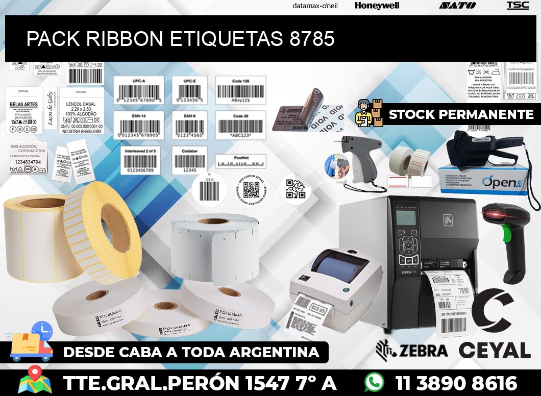 PACK RIBBON ETIQUETAS 8785