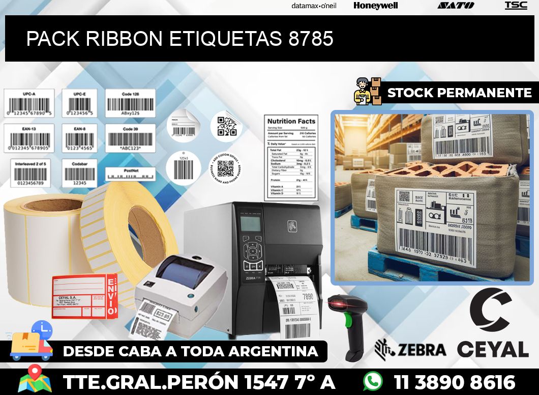 PACK RIBBON ETIQUETAS 8785