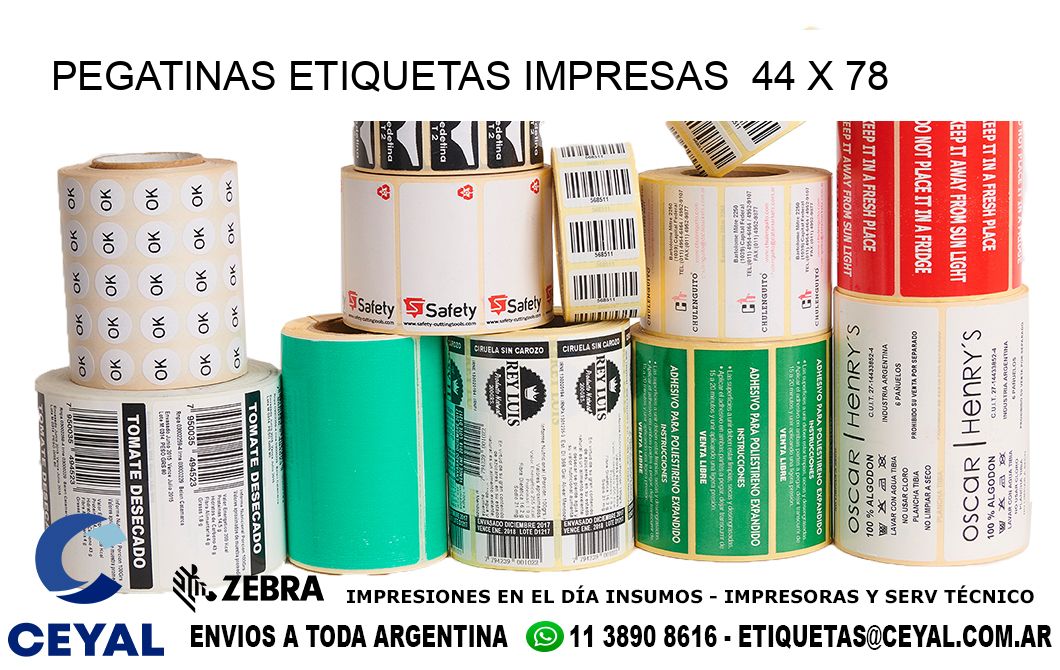 PEGATINAS ETIQUETAS IMPRESAS  44 x 78