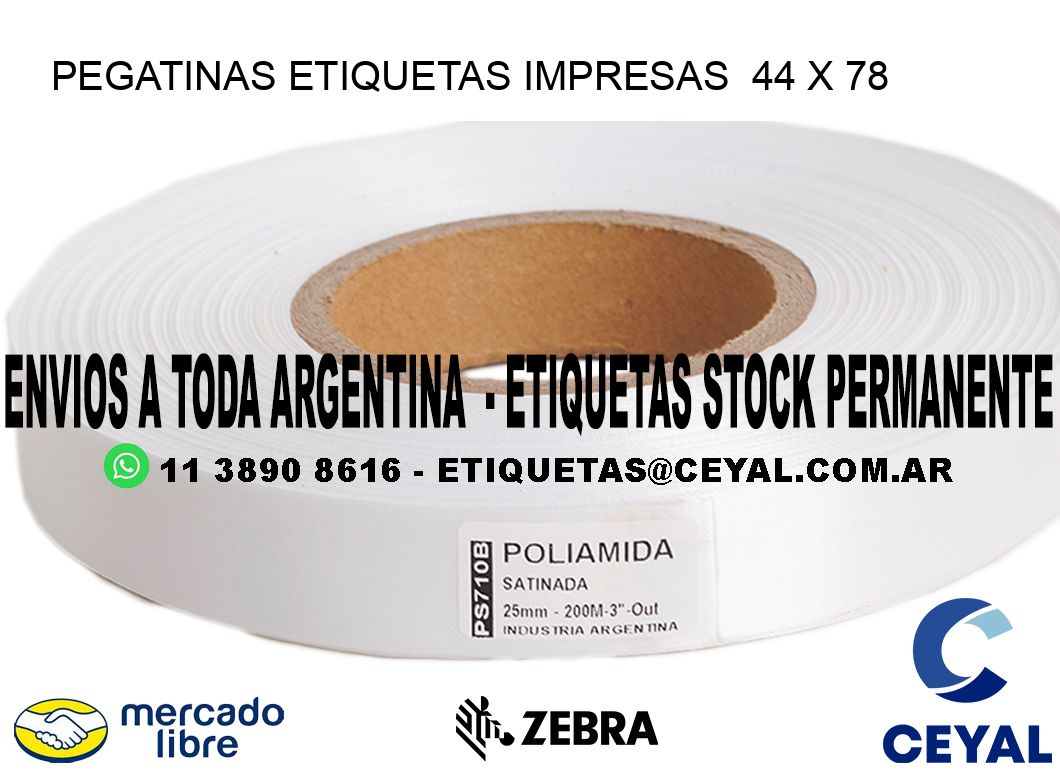 PEGATINAS ETIQUETAS IMPRESAS  44 x 78