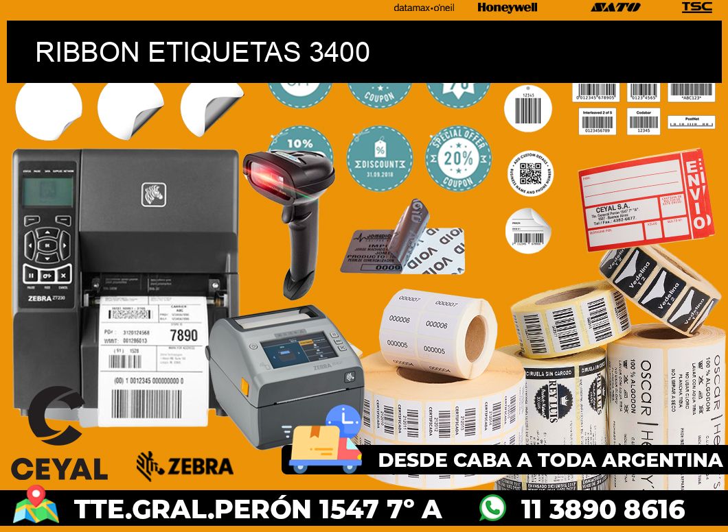 RIBBON ETIQUETAS 3400