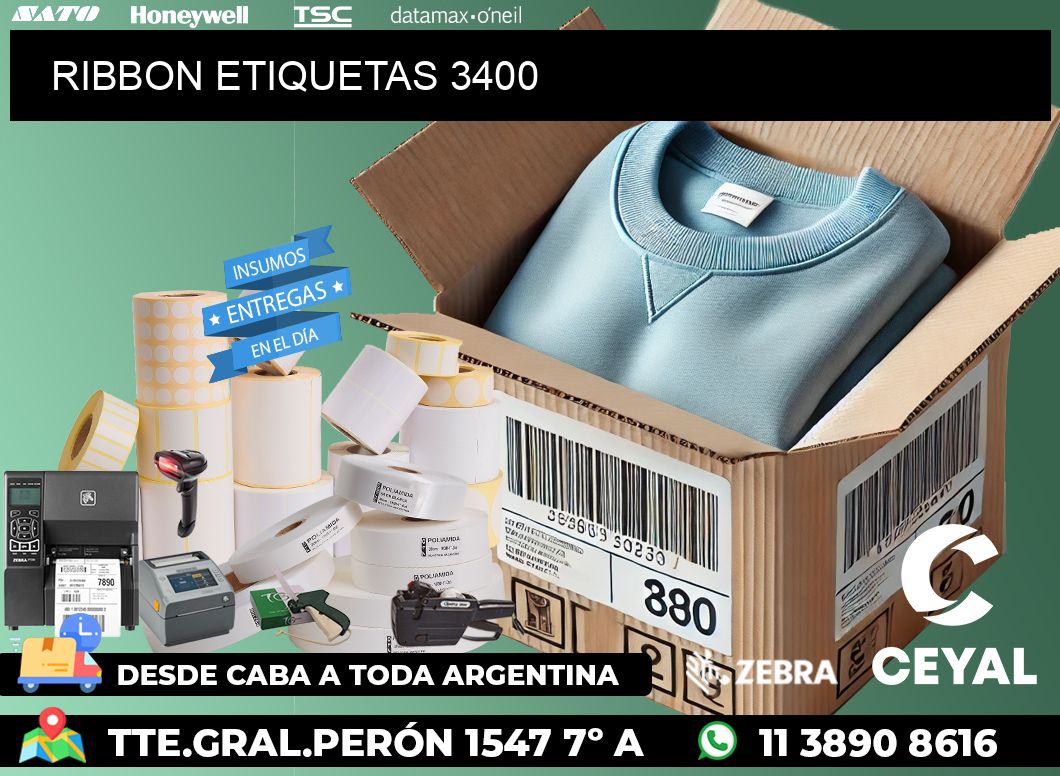 RIBBON ETIQUETAS 3400