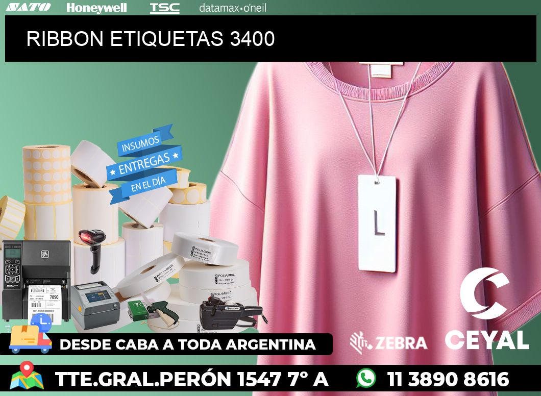RIBBON ETIQUETAS 3400