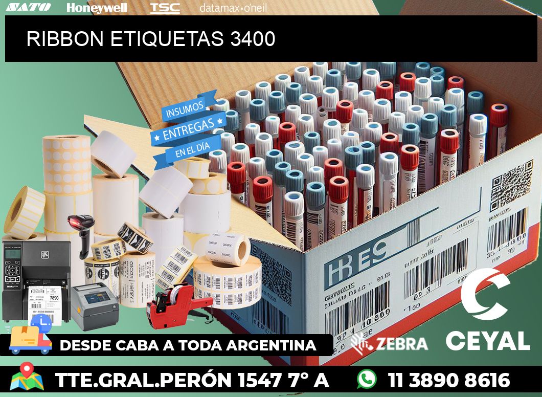 RIBBON ETIQUETAS 3400