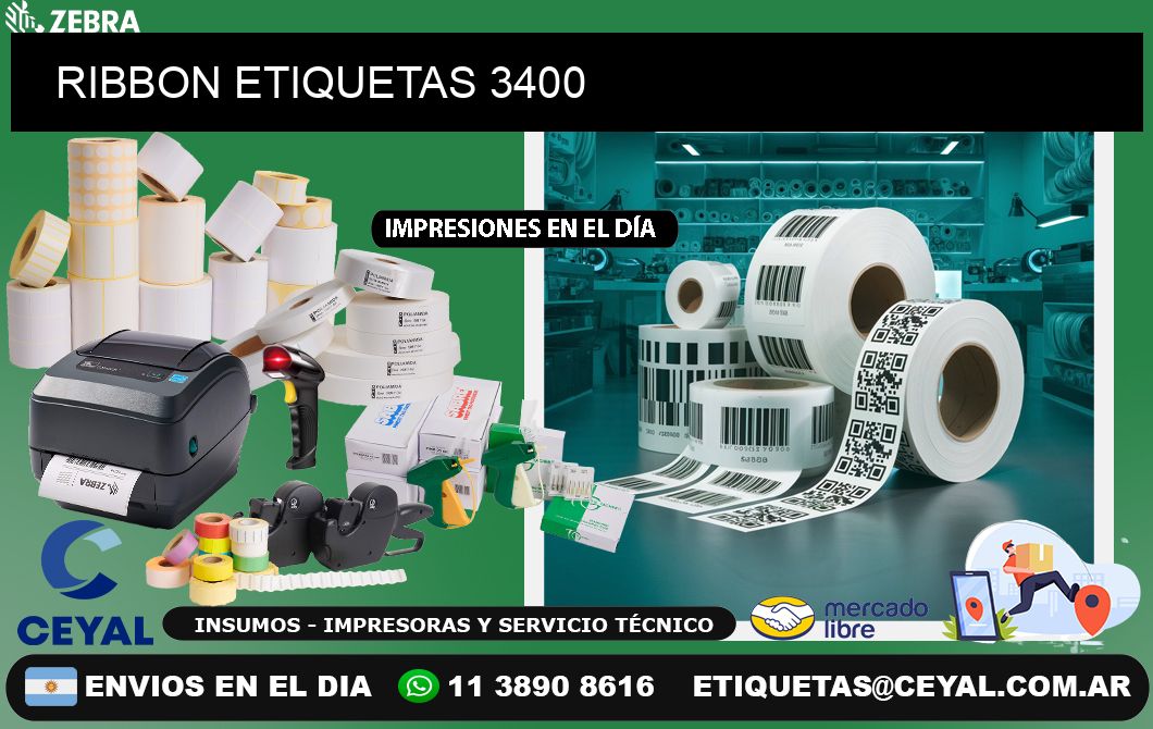 RIBBON ETIQUETAS 3400
