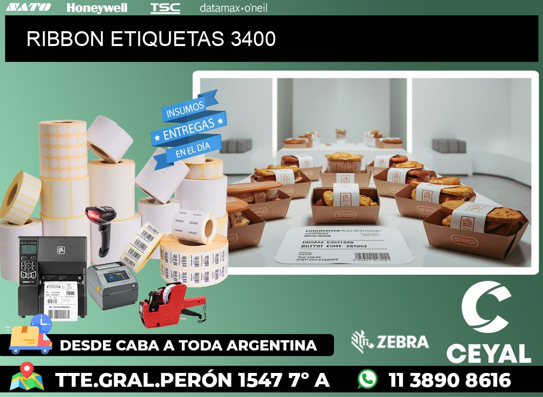 RIBBON ETIQUETAS 3400