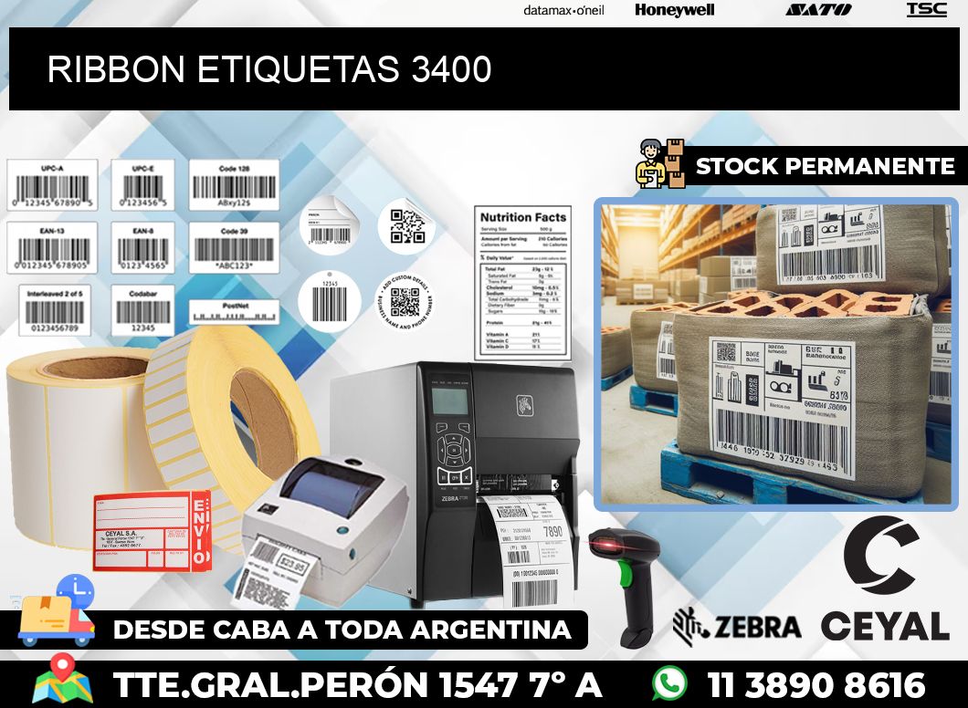 RIBBON ETIQUETAS 3400