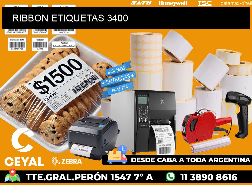 RIBBON ETIQUETAS 3400