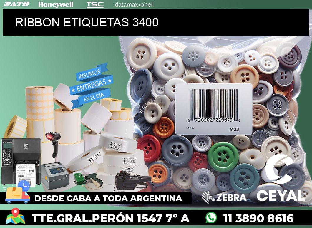 RIBBON ETIQUETAS 3400