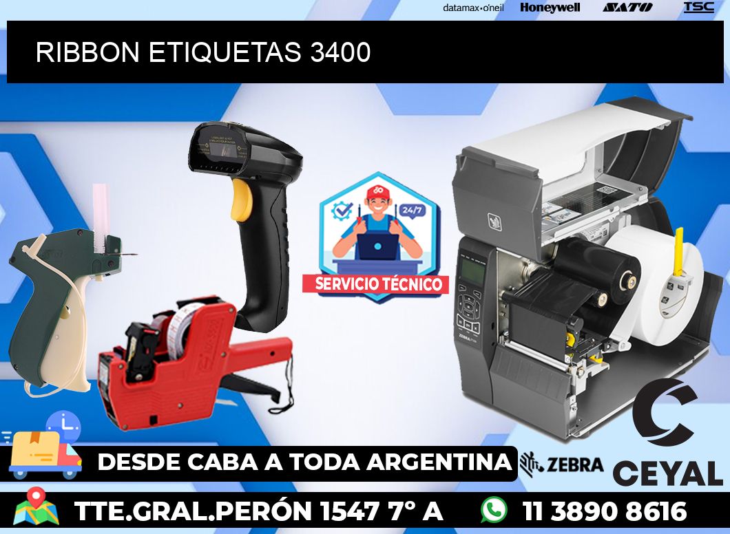 RIBBON ETIQUETAS 3400