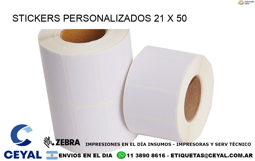 STICKERS PERSONALIZADOS 21 x 50