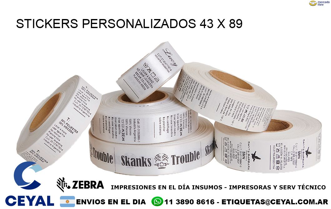 STICKERS PERSONALIZADOS 43 x 89