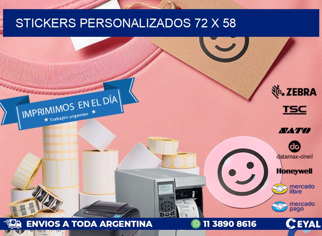 STICKERS PERSONALIZADOS 72 x 58