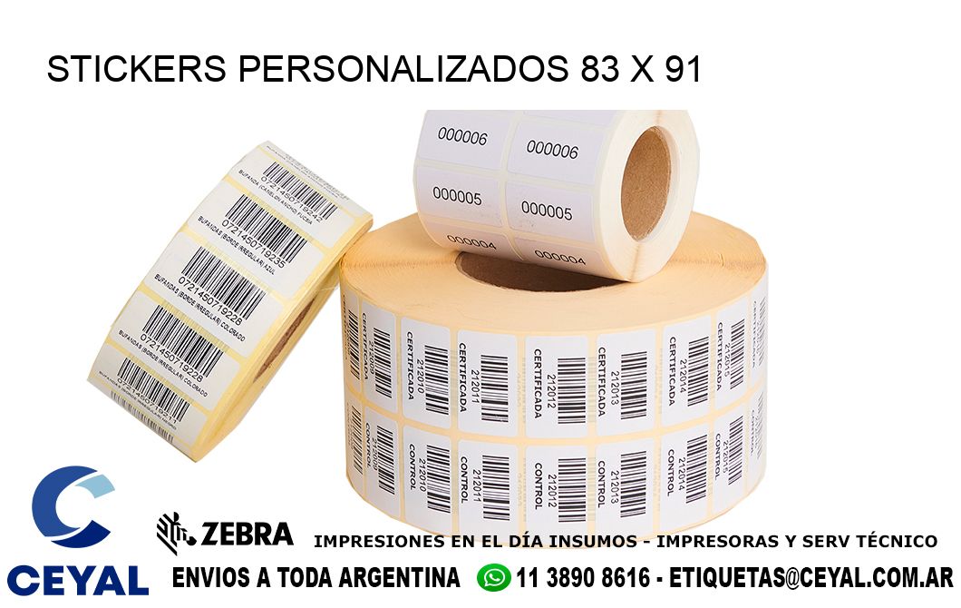 STICKERS PERSONALIZADOS 83 x 91