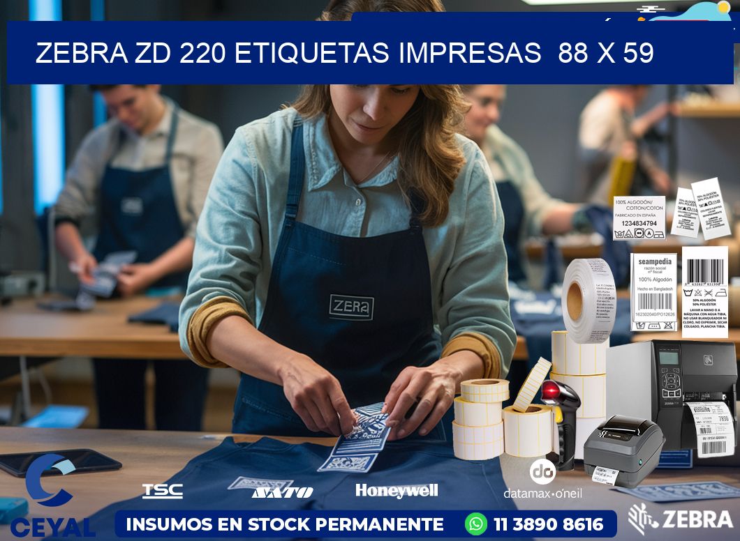 ZEBRA ZD 220 ETIQUETAS IMPRESAS  88 x 59