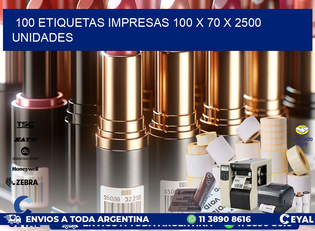 100 ETIQUETAS IMPRESAS 100 x 70 X 2500 UNIDADES