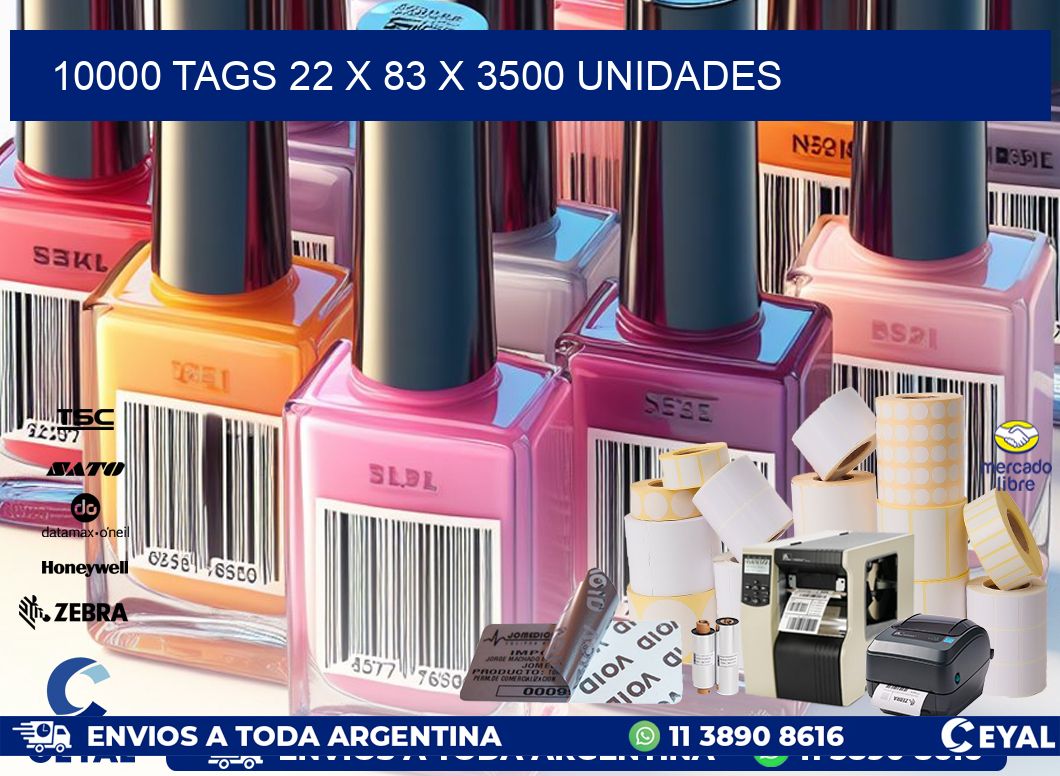 10000 TAGS 22 x 83 X 3500 UNIDADES