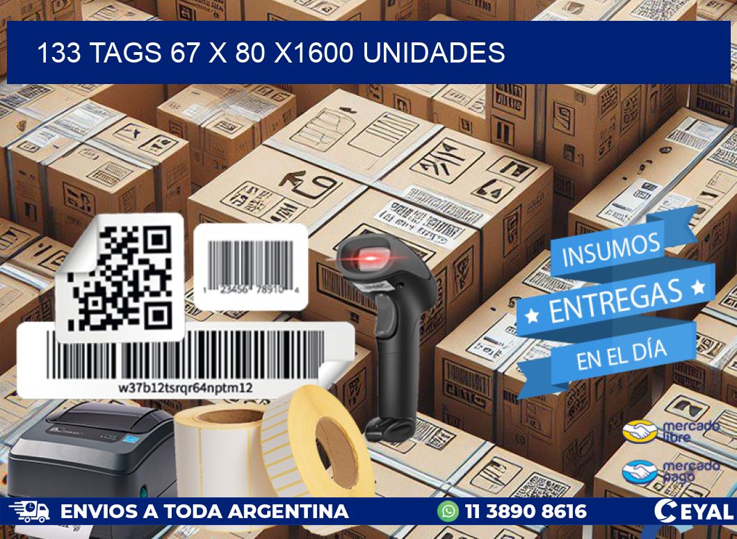 133 TAGS 67 x 80 X1600 UNIDADES