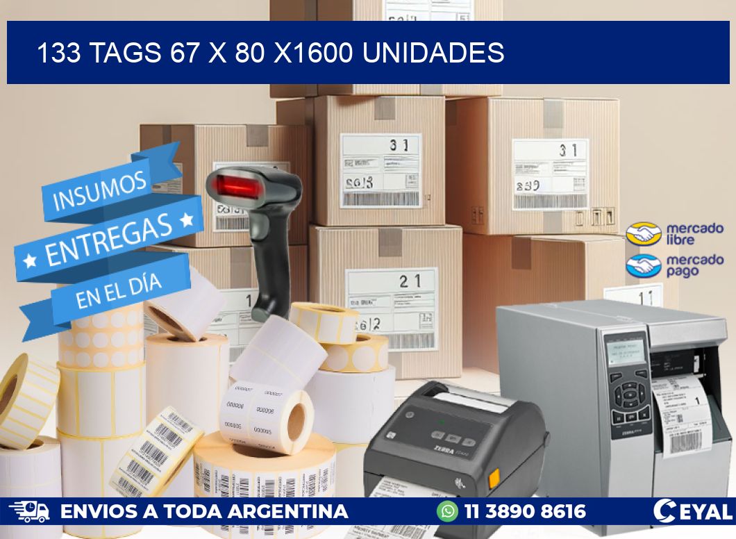 133 TAGS 67 x 80 X1600 UNIDADES