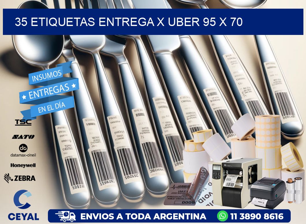 35 ETIQUETAS ENTREGA X UBER 95 x 70