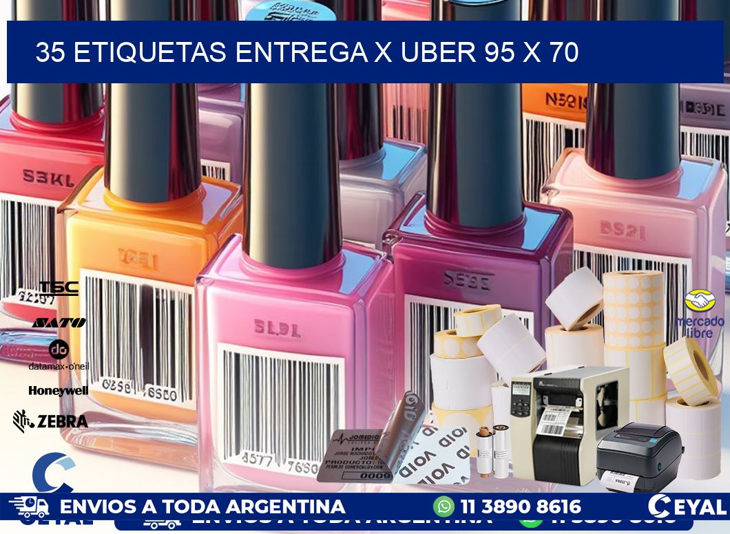 35 ETIQUETAS ENTREGA X UBER 95 x 70