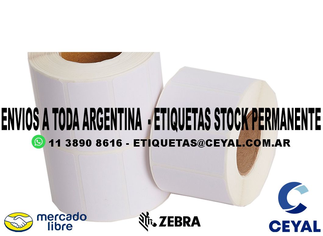 75 ETIQUETAS DE PAPEL TERMICO 74 x 84 x200 UNIDADES