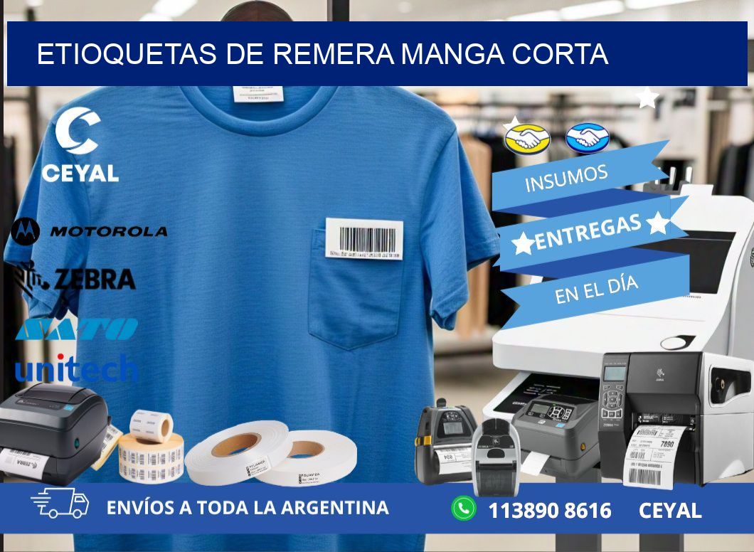 ETIOQUETAS DE REMERA MANGA CORTA