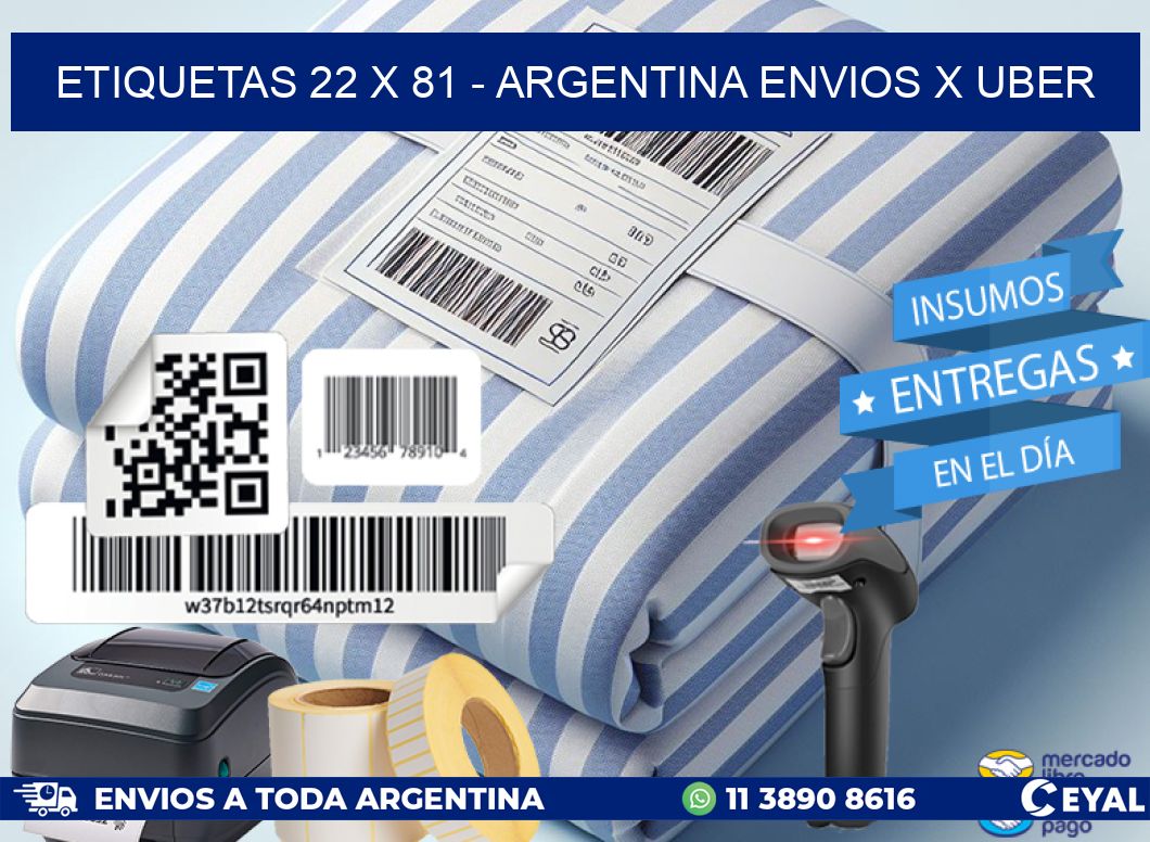 ETIQUETAS 22 x 81 - ARGENTINA ENVIOS X UBER