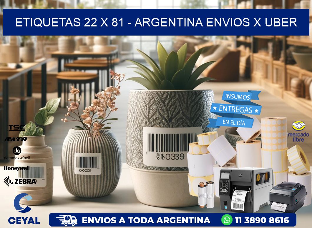 ETIQUETAS 22 x 81 - ARGENTINA ENVIOS X UBER