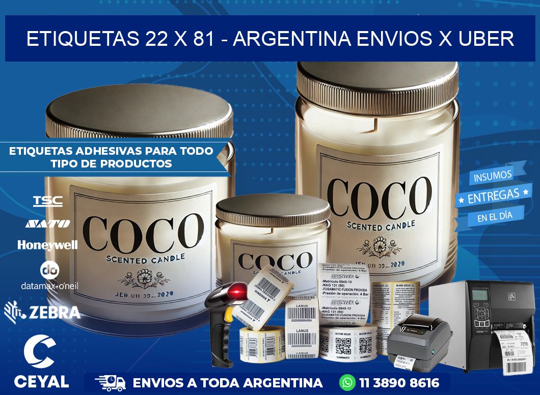 ETIQUETAS 22 x 81 – ARGENTINA ENVIOS X UBER