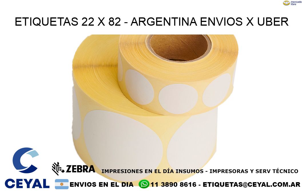 ETIQUETAS 22 x 82 - ARGENTINA ENVIOS X UBER