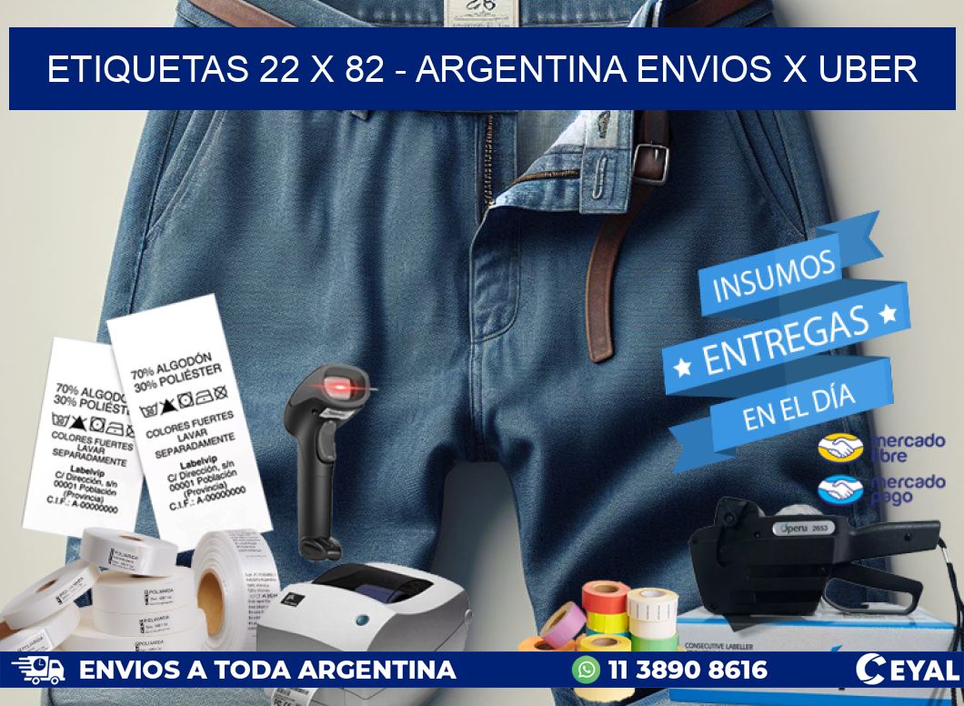 ETIQUETAS 22 x 82 – ARGENTINA ENVIOS X UBER