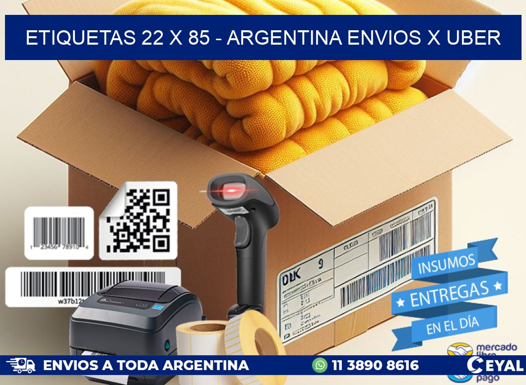 ETIQUETAS 22 x 85 - ARGENTINA ENVIOS X UBER