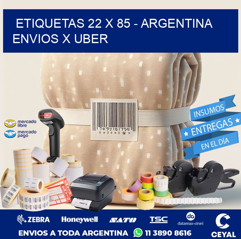 ETIQUETAS 22 x 85 - ARGENTINA ENVIOS X UBER