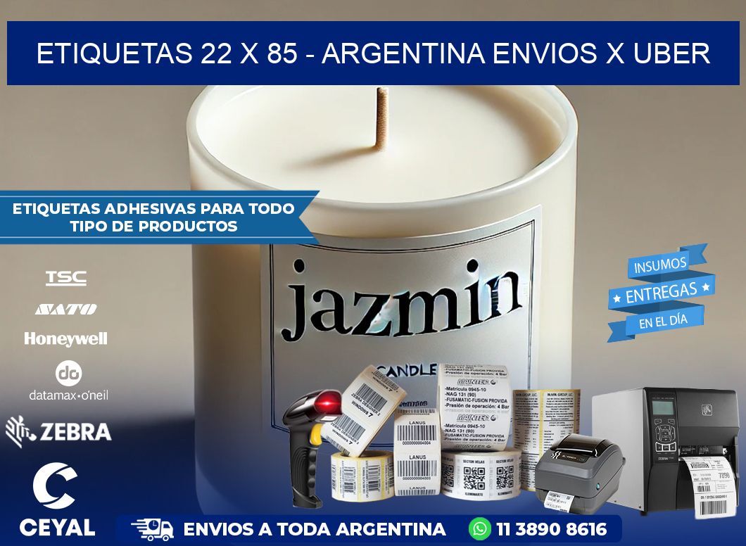 ETIQUETAS 22 x 85 – ARGENTINA ENVIOS X UBER