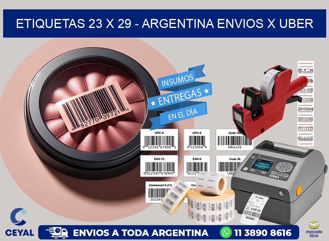 ETIQUETAS 23 x 29 - ARGENTINA ENVIOS X UBER